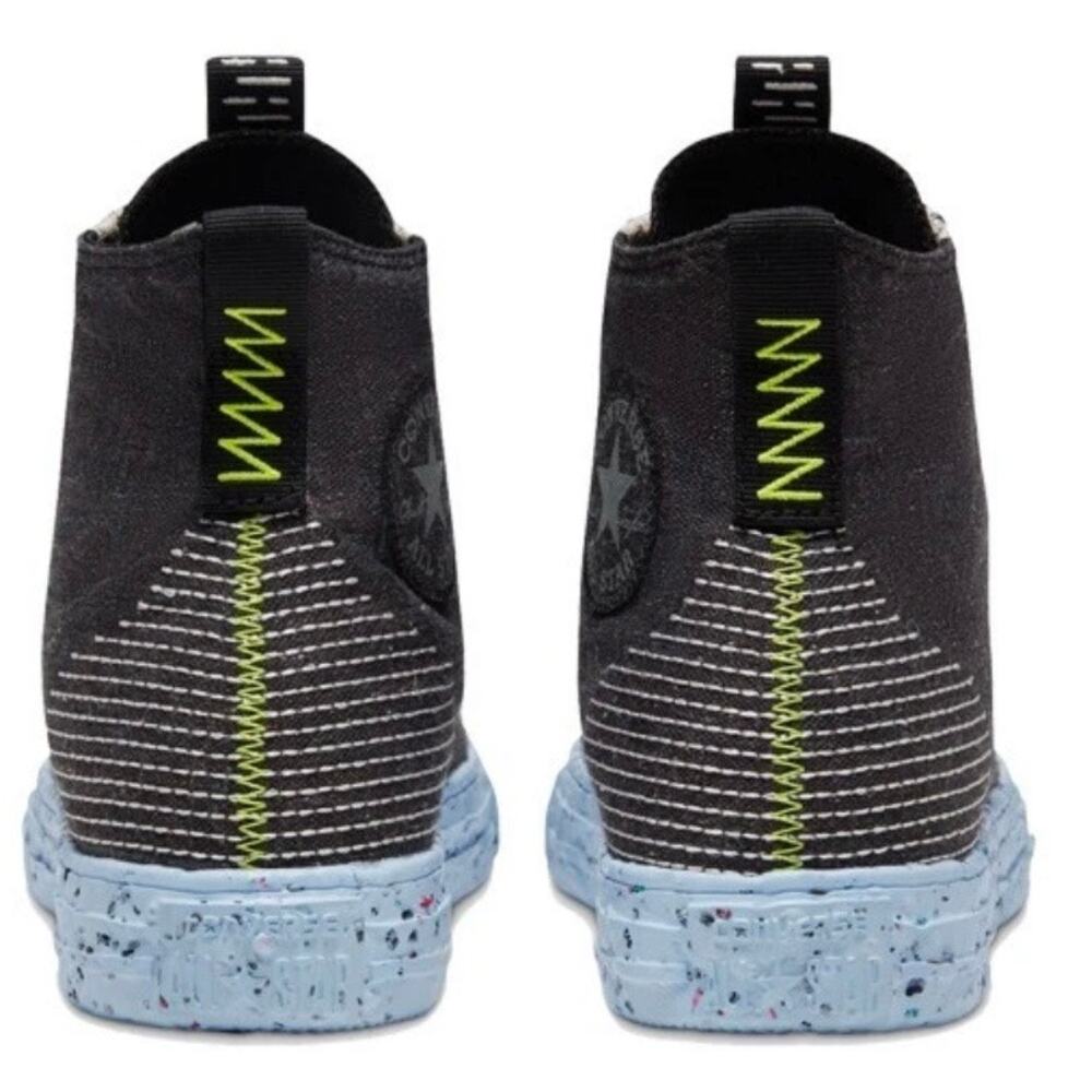 CONVERSE WOMEN’S 6.5 CHUCK TAYLOR ALL STAR CRATER HI BLACK CHAMBRAY BLUE NIB - Picture 5 of 8